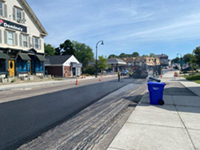 Freshly paved town street