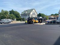 Freshly paved town street