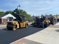 Freshly paved town street